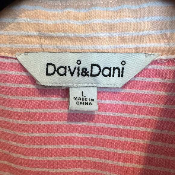 Vintage Davi & Dani Multicolor Cotton Stripe Button Down Women’s Large - Picture 5 of 8
